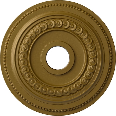Ekena Millwork Oldham Ceiling Medallion (Fits Canopies up to 8 5/8"), Hand-Painted Gold, 18"OD x 3 3/8"ID x 7/8"P CM18OL1GLS